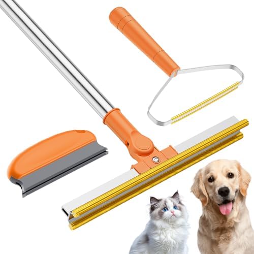 3 in 1 Carpet Rake for Pet Hair Removal, Tool Set of 3, 55” Long Handle Carpet by Bolfie