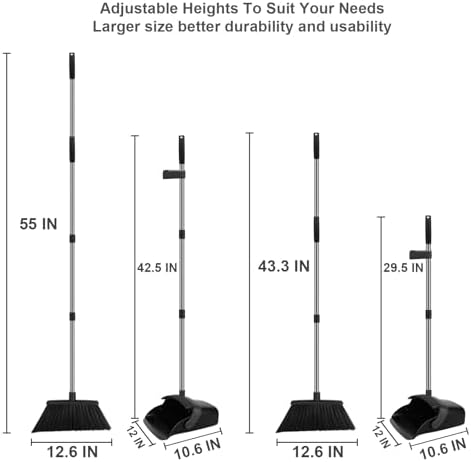 Black Broom and Dustpan Combo Set - Image 2