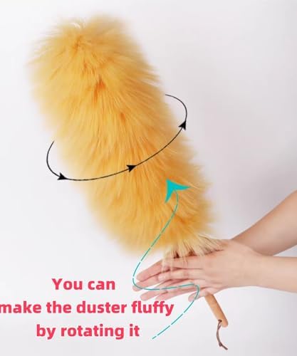 Duster for Cleaning with Solid Wooden Handle, Anti-Static Dusters，Washable - Image 5