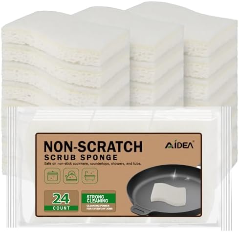 AIDEA Sponges Kitchen, Non-Scratch Scrub Sponge-24Count, Sponges by AIDEAHOME