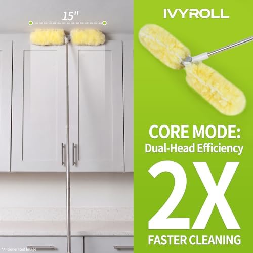 IVYROLL Dual Head Duster with Extended Handle 6 ft - Image 2
