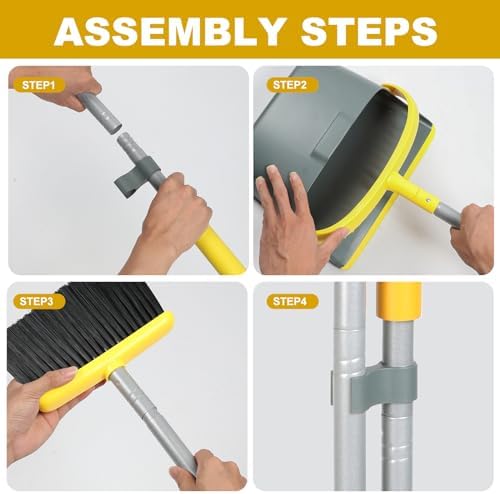 Broom and Dustpan Set with 54 Inch Long Handle - Image 4