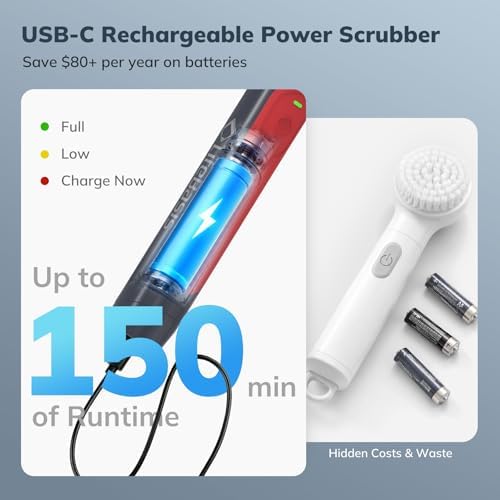 LifeBasis Cordless Rechargeable Power Scrubber Brush - Image 5