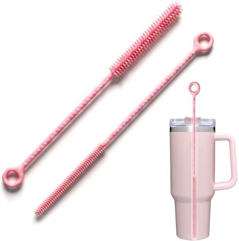 2Pcs Silicone Straw Cleaner Brush. Extra Long 12.6In Reusable Straw Brush by DEWJDFSC