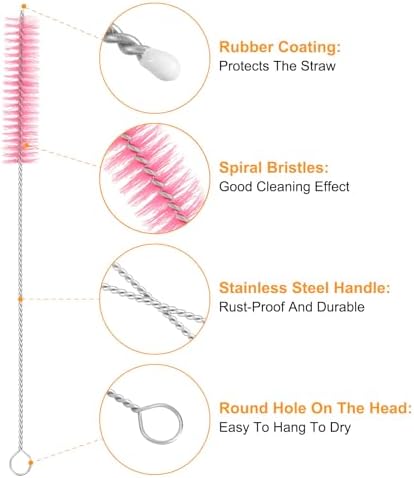 uxcell 10Pcs Drinking Straw Cleaning Brushes, Sippy Cup, Bottle and Tube - Image 3