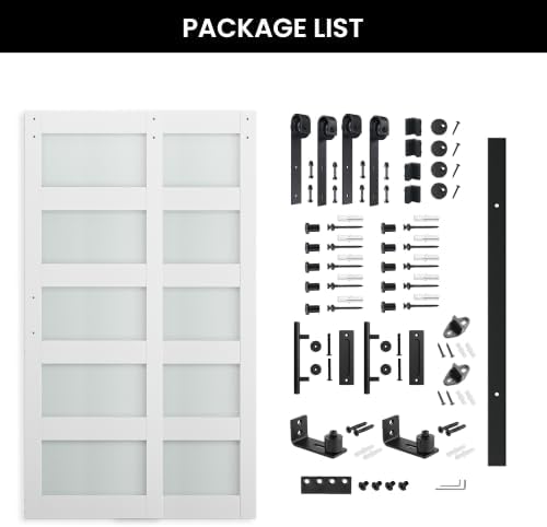 SMARTSTANDARD Double 32"×84" Glass Barn Door - Image 7