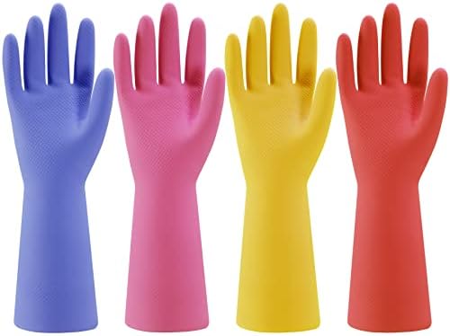 Rubber Kitchen Dishwashing Gloves by Bamllum