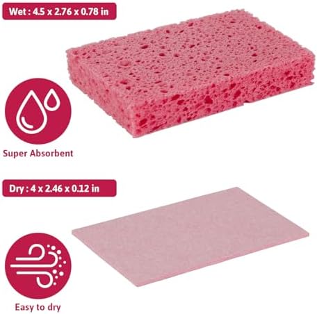 Multi-Use Cellulose Kitchen Sponges Compressed Cellulose Sponges, Non-Scratch - Image 2