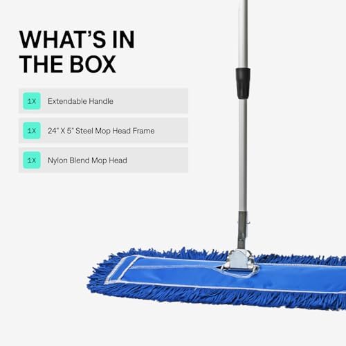 24 Inch Blue Commercial Dust Mop & Floor Sweeper - Image 4