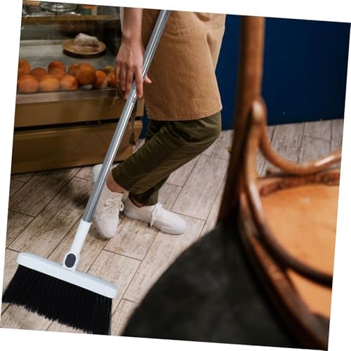 White Broom and Dustpan Set, 36.7 Inch Stainless Steel Handle - Image 5