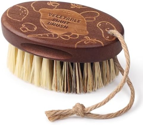 Vegetable and Fruit Cleaning Brush Scrubber Beechwood Handle Fruits Veggie Wash by ZJoey