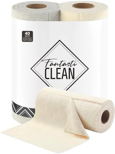 Fantasticlean Kitchen Towels Roll, 40 Sheets by Fantasticlean