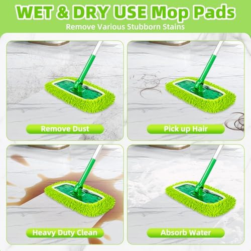 Reusable Microfiber Chenille Mop Pads Compatible - Image 4