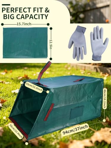 57 Gal Dustpan Yard Waste Bags Heavy Duty Reusable - Image 3