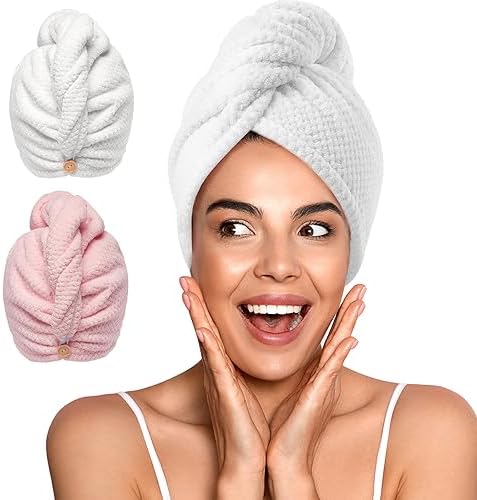 YFONG 2 Pack Microfiber Hair Towel Wrap by YFONG