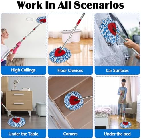 Spin Mop Head Replacement Set for O-Ceda RinseClean 2-Tank System Spin Mops - Image 4
