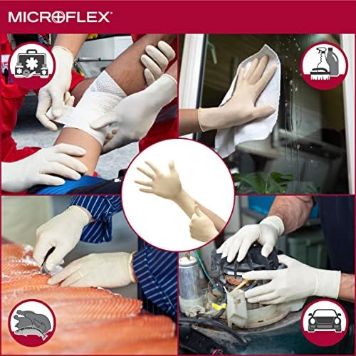 Ansell Microflex Diamond Grip MF-300 Disposable Latex Gloves - Image 4
