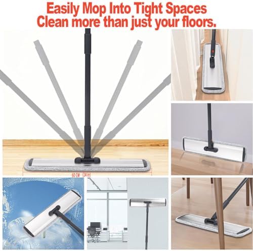 24" Flat Mop for Cleaning Floors, Easy Wringing&Deep Cleaning - Image 6