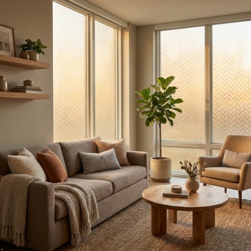 Frosted Geometric Pattern Window Privacy Film, 35.4"x 78.7" - Image 3