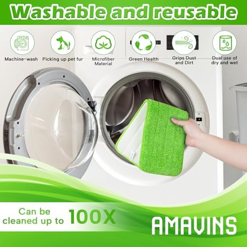 AmaVins 3 Pack Microfiber Cleaning Pads, Reusable Microfiber Mop Pads - Image 4