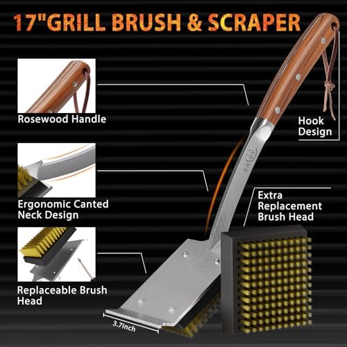 ENLOY 17" Grill Brush & Scraper - Image 2
