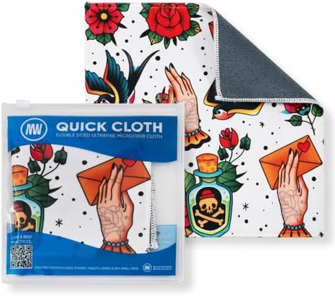 Microfiber Wholesale Quick Cloth Glasses Cleaning Cloths 8x8 Tattoo 1-Pack by MicrofiberWholesale
