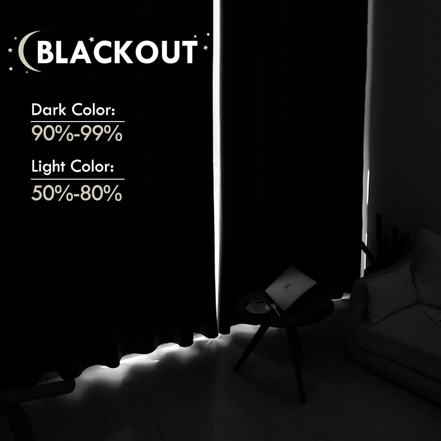 DWCN Blackout Curtains Room Darkening Thermal Insulated Bedroom Curtains Window Curtain Panels, 38 x 54 inches Long, Set of 2 Khaki Rod Pocket Drapes