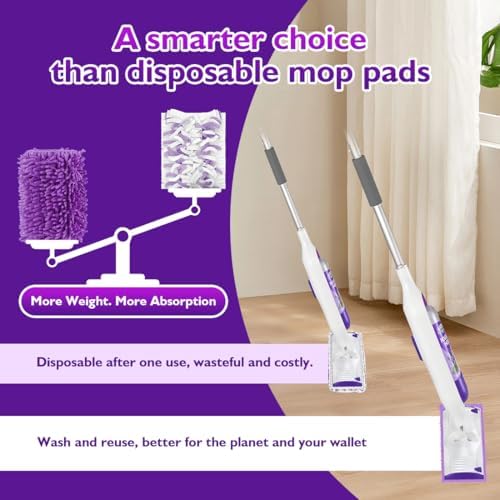 UNIMADE Reusable Mop Pads for Swiffer PowerMop, 8 Pack Microfiber Refill - Image 3