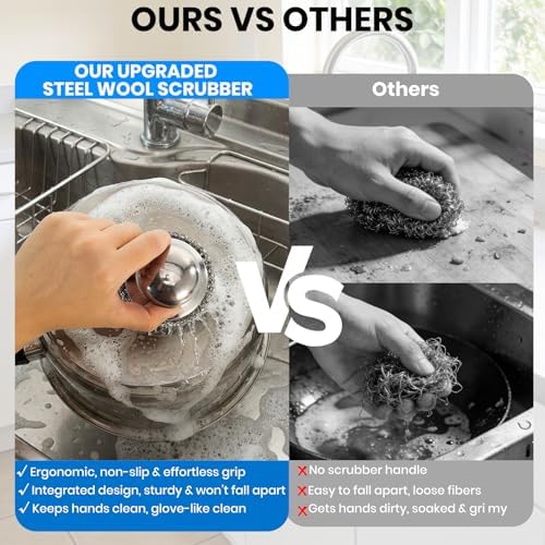 12PCS Steel Wool Scrubber，Steel Wool Pads - Image 5