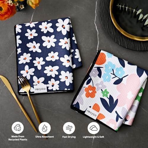 RECYCO Waffle Kitchen Towel Set of 2 - Image 3