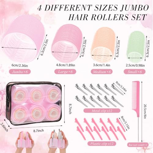 Obeoby 4 Sizes Hair Rollers Curlers Set - Image 2
