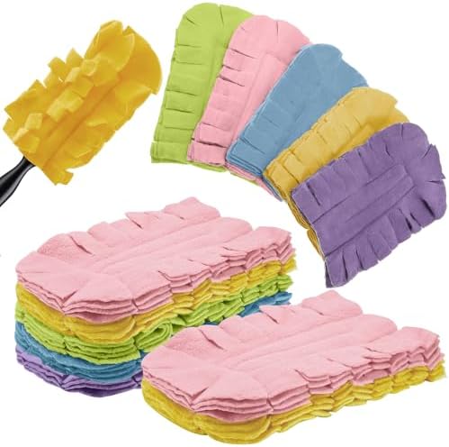 12 Pcs Reusable Duster Refills Washable Pads, Rainbow Colors by Zubebe