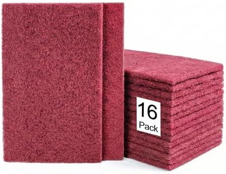 6"x9" Maroon Scuff Pads 16 Pack by QZATTCAEN