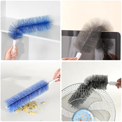 2 Pcs Cobweb Duster, Bendable Fan Duster, Plastic Fan Cleaner Brush, Microfiber - Image 5