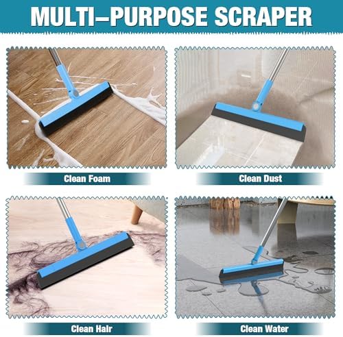 KOLLIEE Floor Squeegee Adjustable 59'' Long Handle Professional Floor Squeegee - Image 2