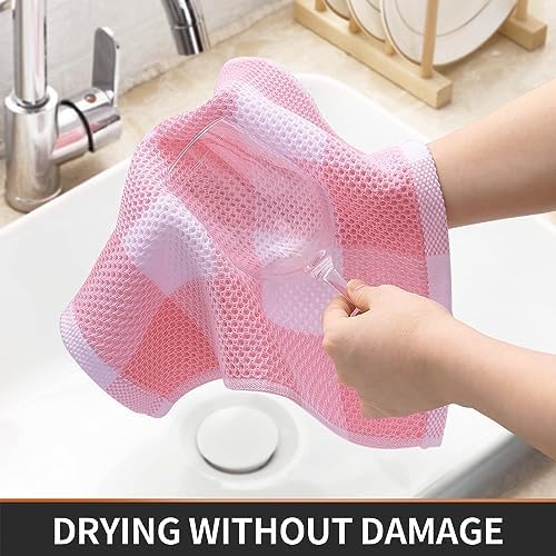 Homaxy 100% Cotton Check 6 Pack Dish Cloths - Image 3