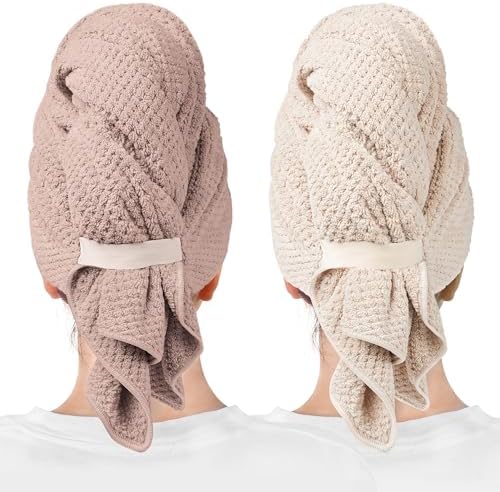 ROLSHOL 2-Pack Large Microfiber Hair Towel Wraps by ROLSHOL