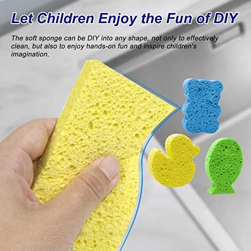 CELOX 12 Pack Cellulose Compressed Sponges, Natural Wood Pulp Thicker - Image 5