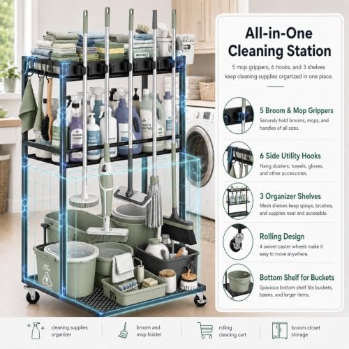 Cleaning Supplies Organizer Cart - Image 2