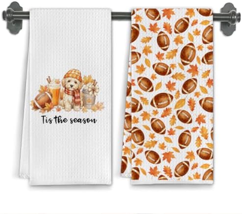 Football Cavapoo Kitchen Towels Fall Decor, 16x24inch Set of 2 by Unknown