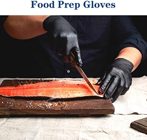 YKANG Black Disposable Nitrile Gloves, Latex Free Food Safe Cooking Gloves - Image 2