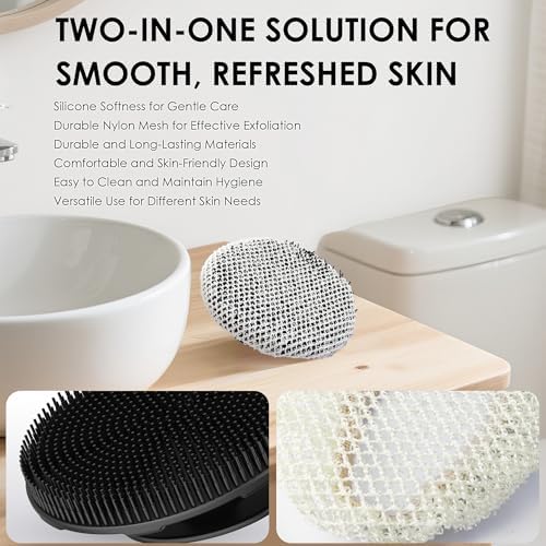 Black Food-Grade Silicone Body Scrubber - Image 3