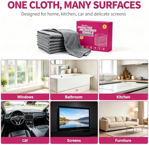 Magic Microfiber Cleaning Cloths, Streak Lint & Scratch Free, Clean Only - Image 7
