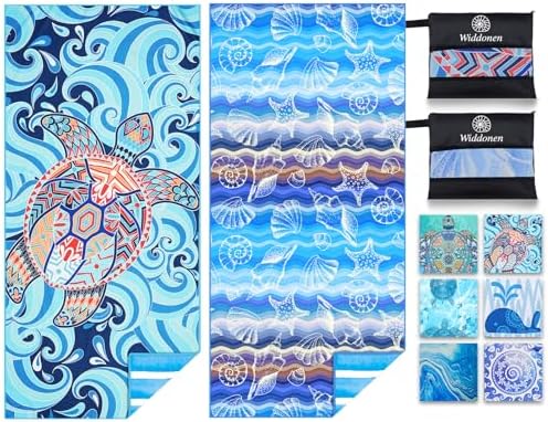 Widdonen Microfiber Beach Towel, Extra Large 2 Pack-71x32 by WIDDONEN
