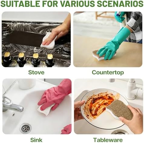 12 Pack Natural Cellulose Non-Scratch Kitchen Scrub Sponges - Image 6