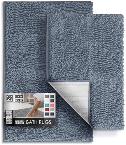 Hearth & Harbor Bathroom Rugs, Chenille Bath Mat by HearthHarbor