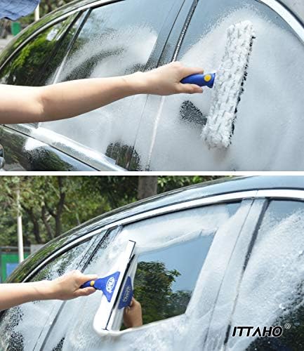 Window Squeegee with Extension Pole, Separate 12" Squeegee & 11" Microfiber - Image 4