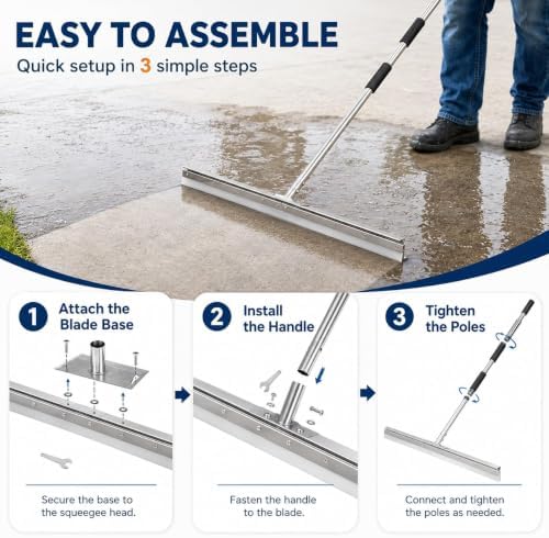 Large Floor Squeegee, 304 Stainless Steel Heavy Duty Water Removal Tool - Image 5