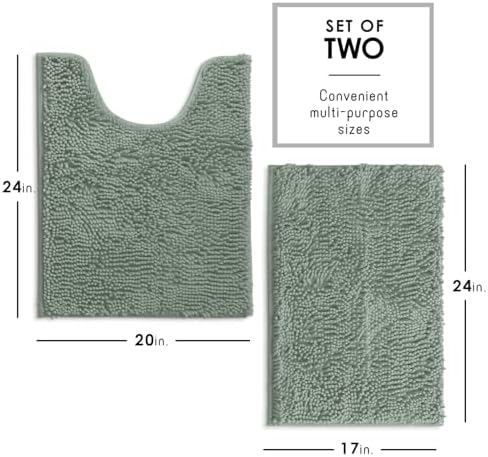 Hearth & Harbor Bathroom Rugs, Chenille Bath Mat - Image 3