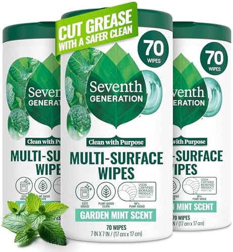 Seventh Generation Multi-Surface Wipes, Garden Mint, Plant-Based Cleaning Wipes by SeventhGeneration